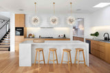  Luxury crystal chandelier over kitchen island with  gold  finish