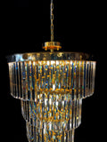 half height tiered gold crystal chandelier