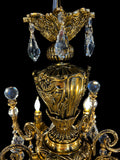 Handmade Brass 29"W Crystal Copper Chandelier