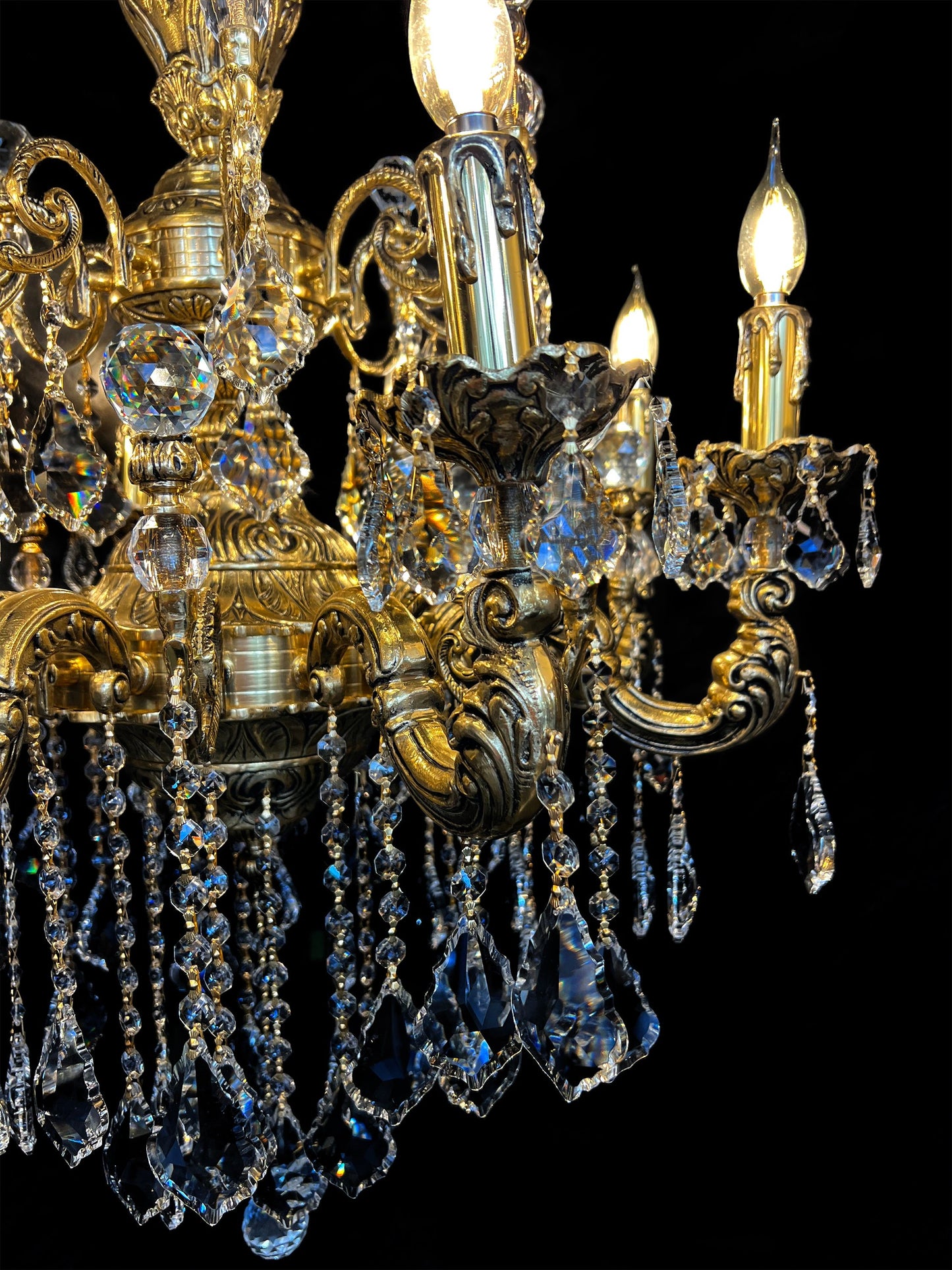 Italian Bronze Crystal Chandelier Handcrafted Luxury Lighting