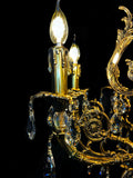 Handmade Brass 27" W Crystal Copper Chandelier