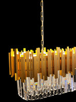 Luxury Chandelier 32" Wide Gold  8-Light Crystal Kitchen Island
