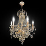 Luxury gold crystal chandelier with empire silhouette and candle-style lights